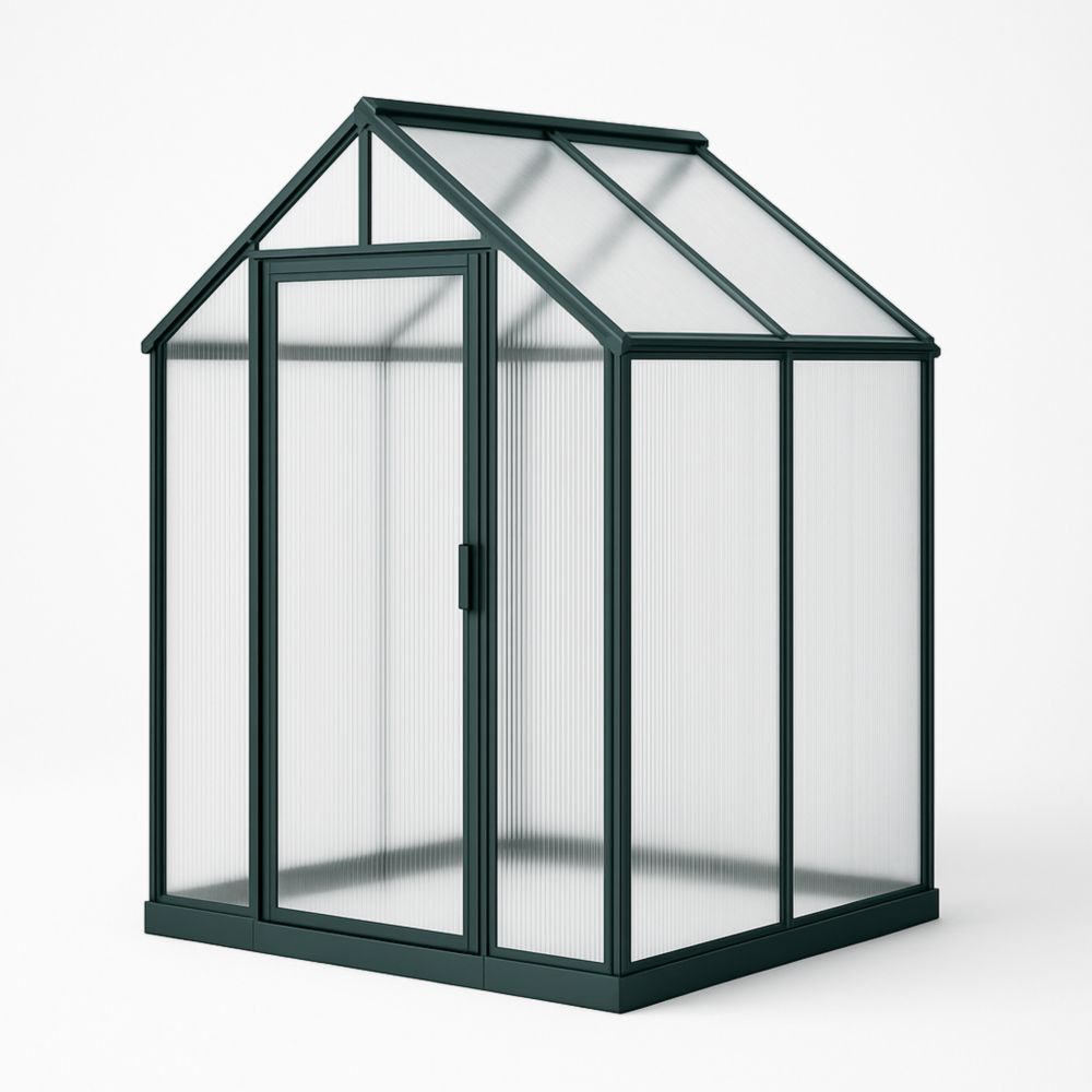 Serre de Jardin en Aluminium et Polycarbonate Vert 200x150x210cm