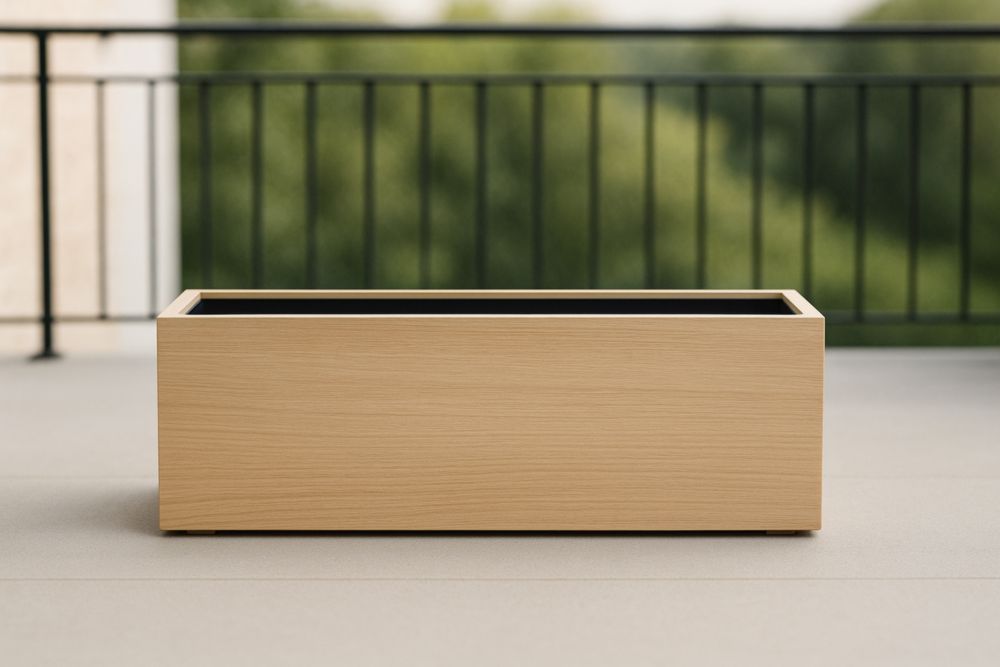 Jardinière Rectangulaire en Bois de Chêne 100 x 40 x 45 cm