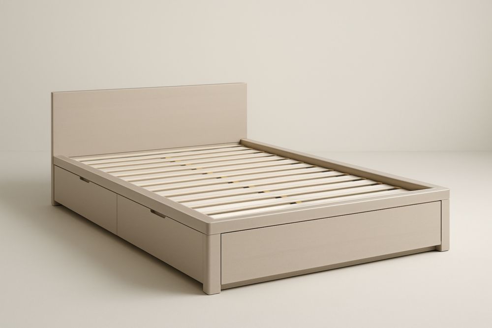 Letto contenitore matrimoniale in legno Beige 200x160 cm