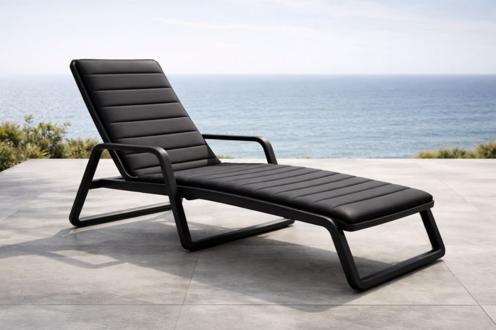 Chaise Longue Extérieure Aluminium Noir