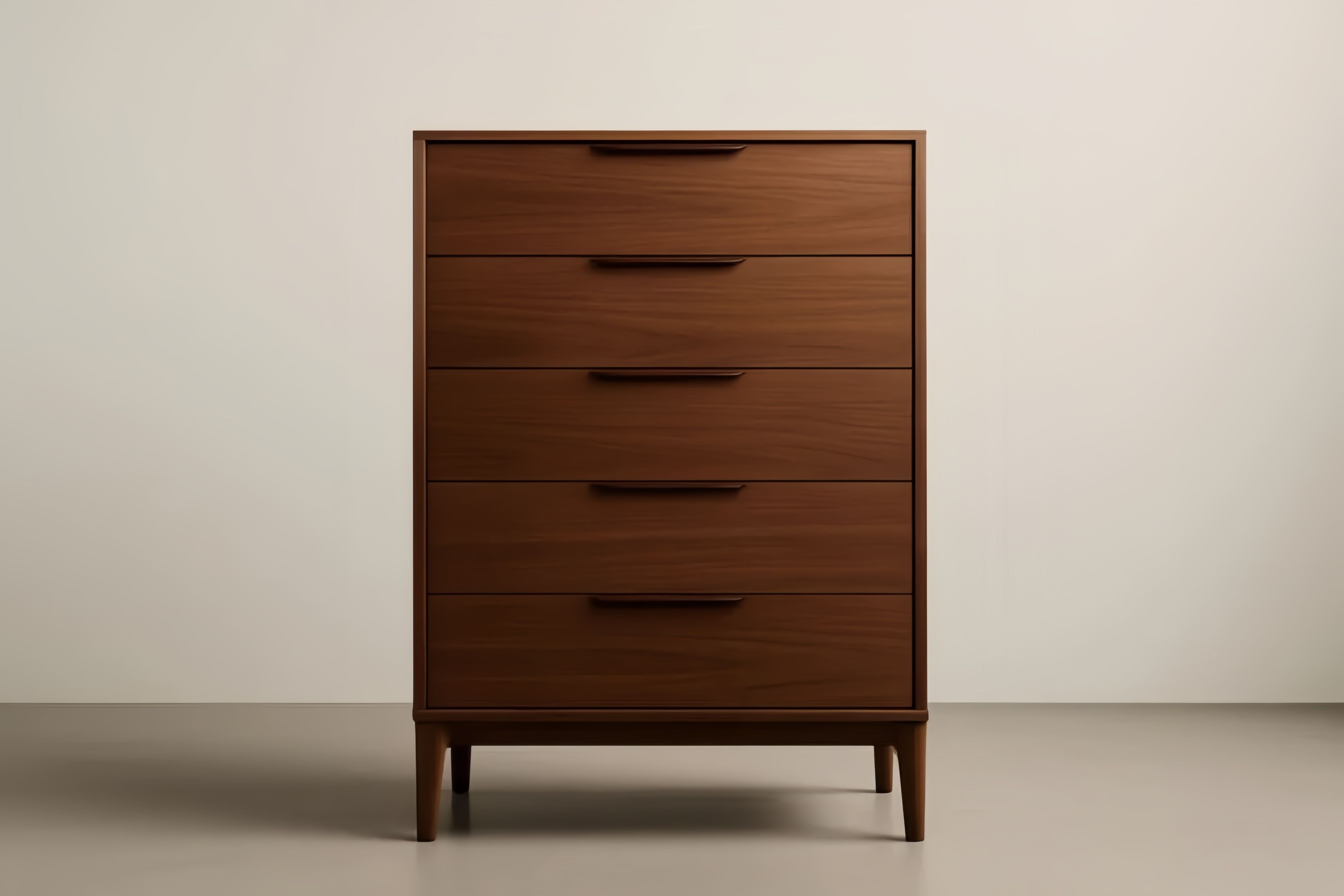 Cassettiera in Legno Massello 5 Cassetti Noce