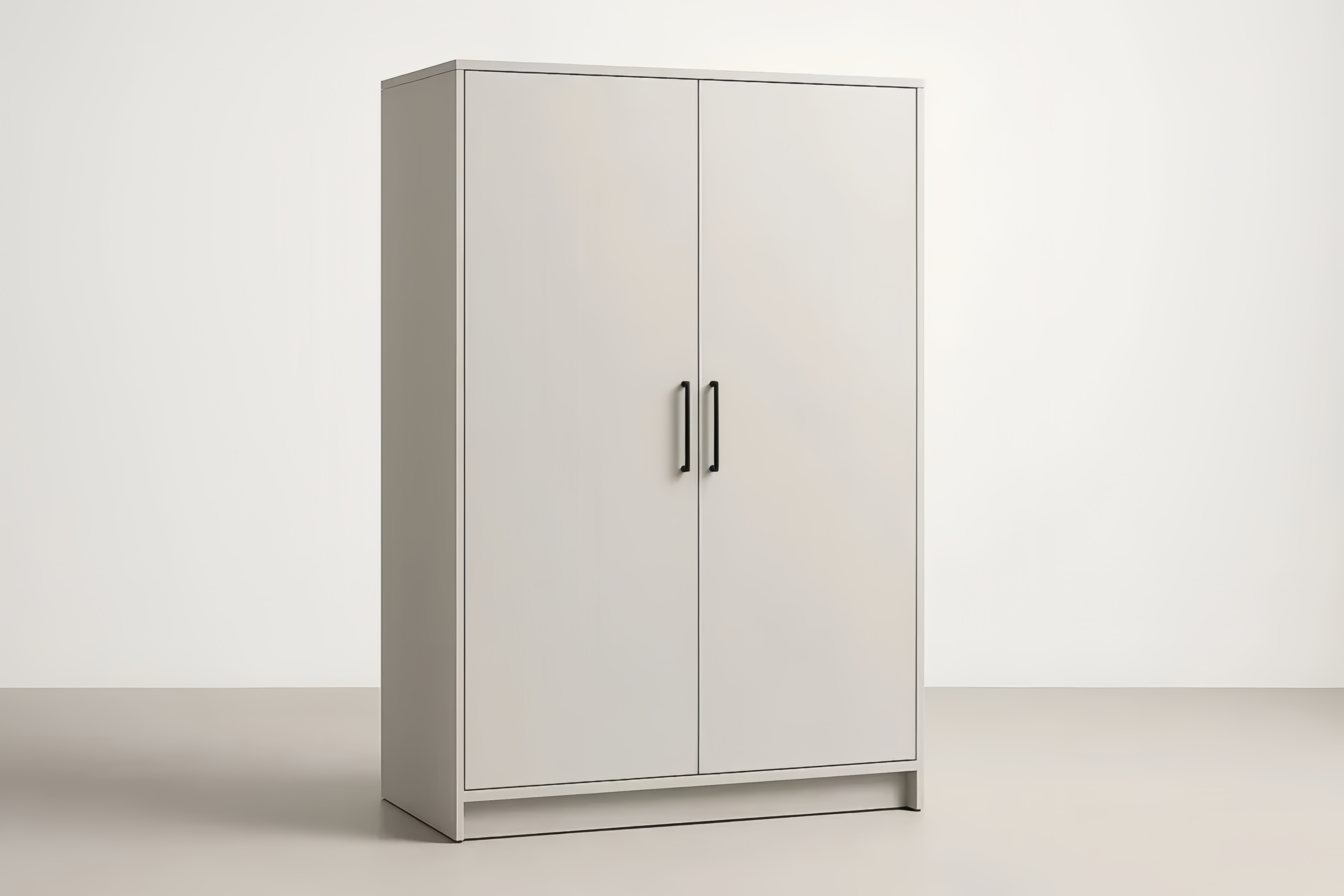 Armadio guardaroba a due ante in MDF grigio 180x120x50 cm