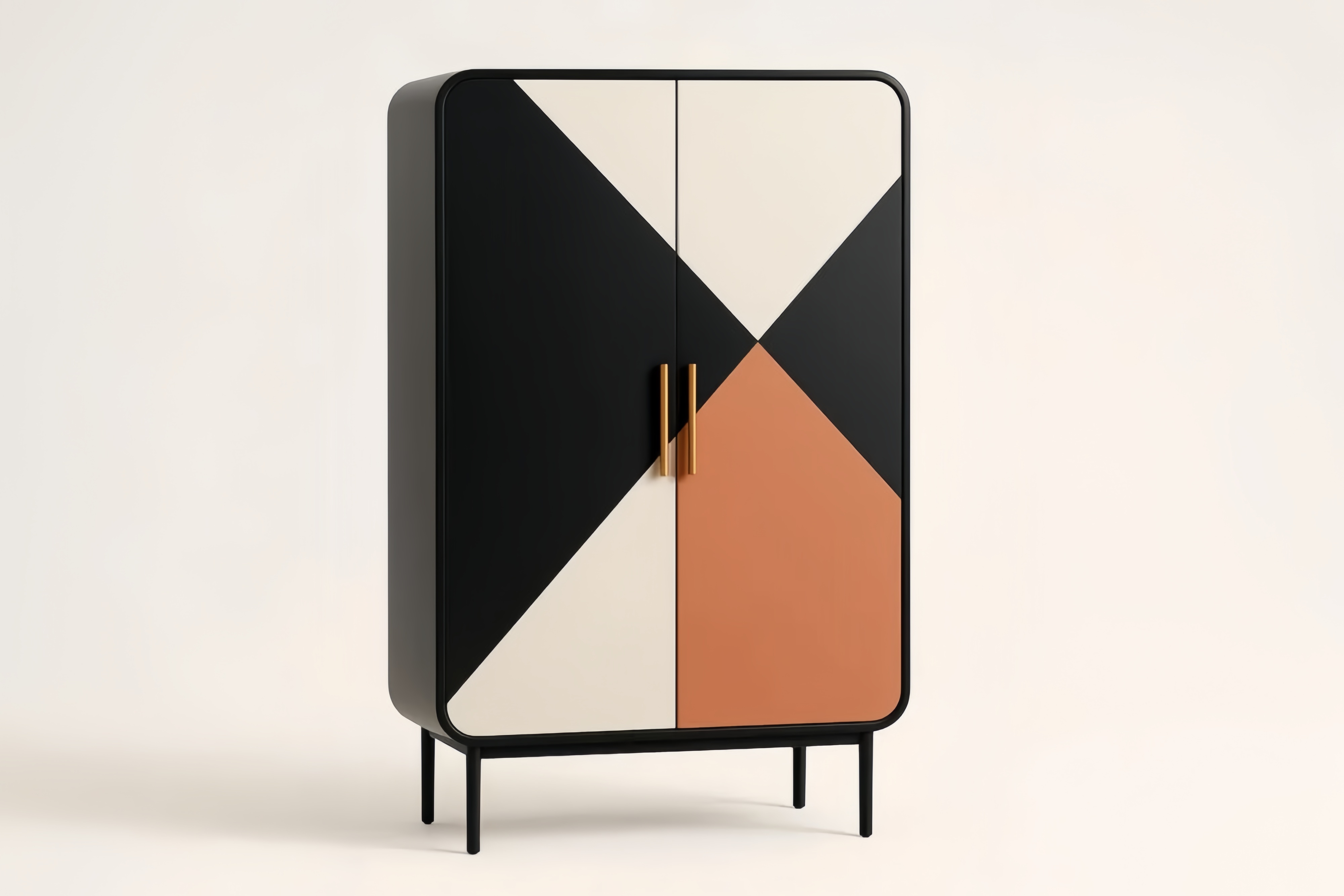 Armadio geometrico multicolore in legno 160x80x40 cm