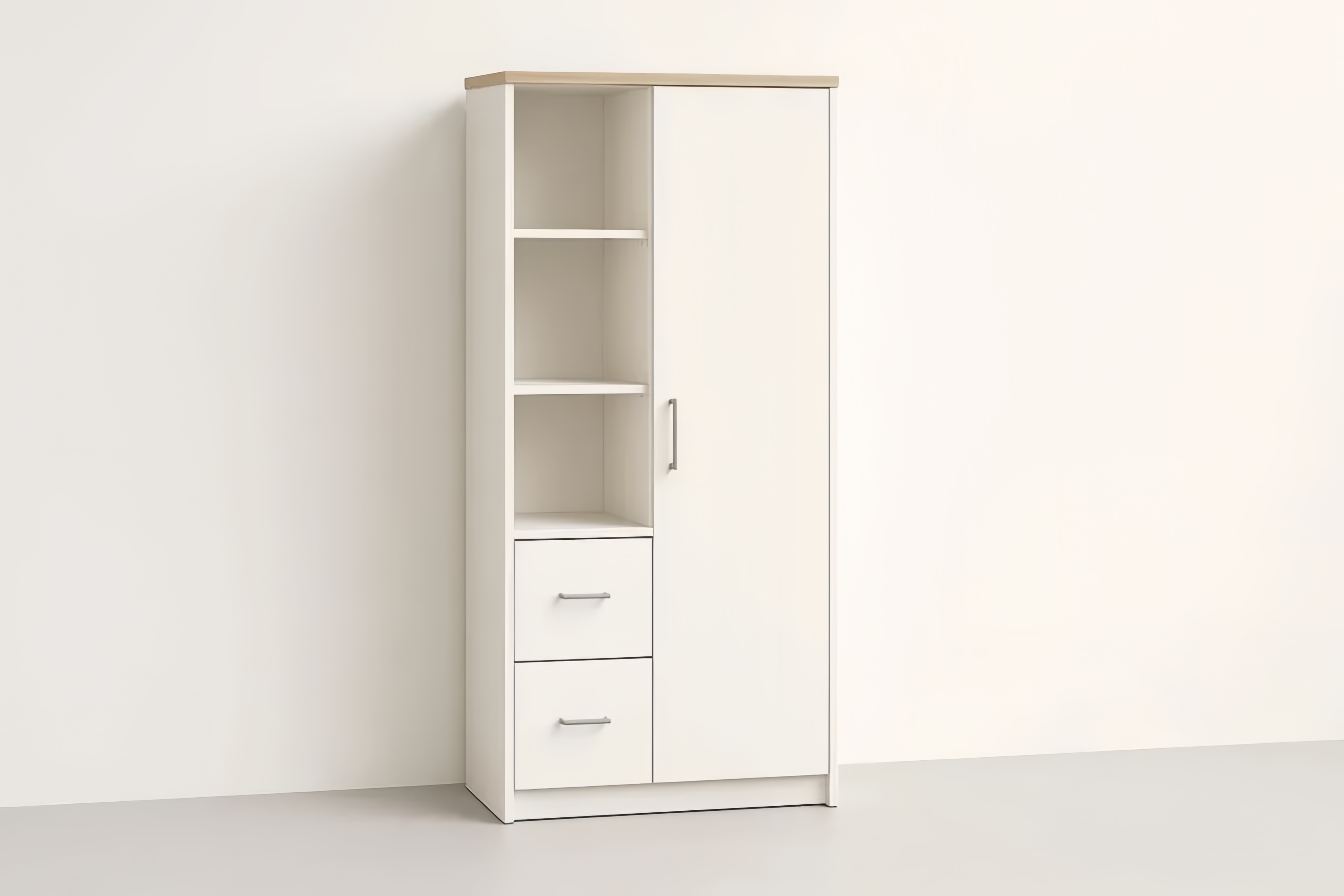 Armadio MDF con ante, scaffali e cassetti Bianco 180 cm