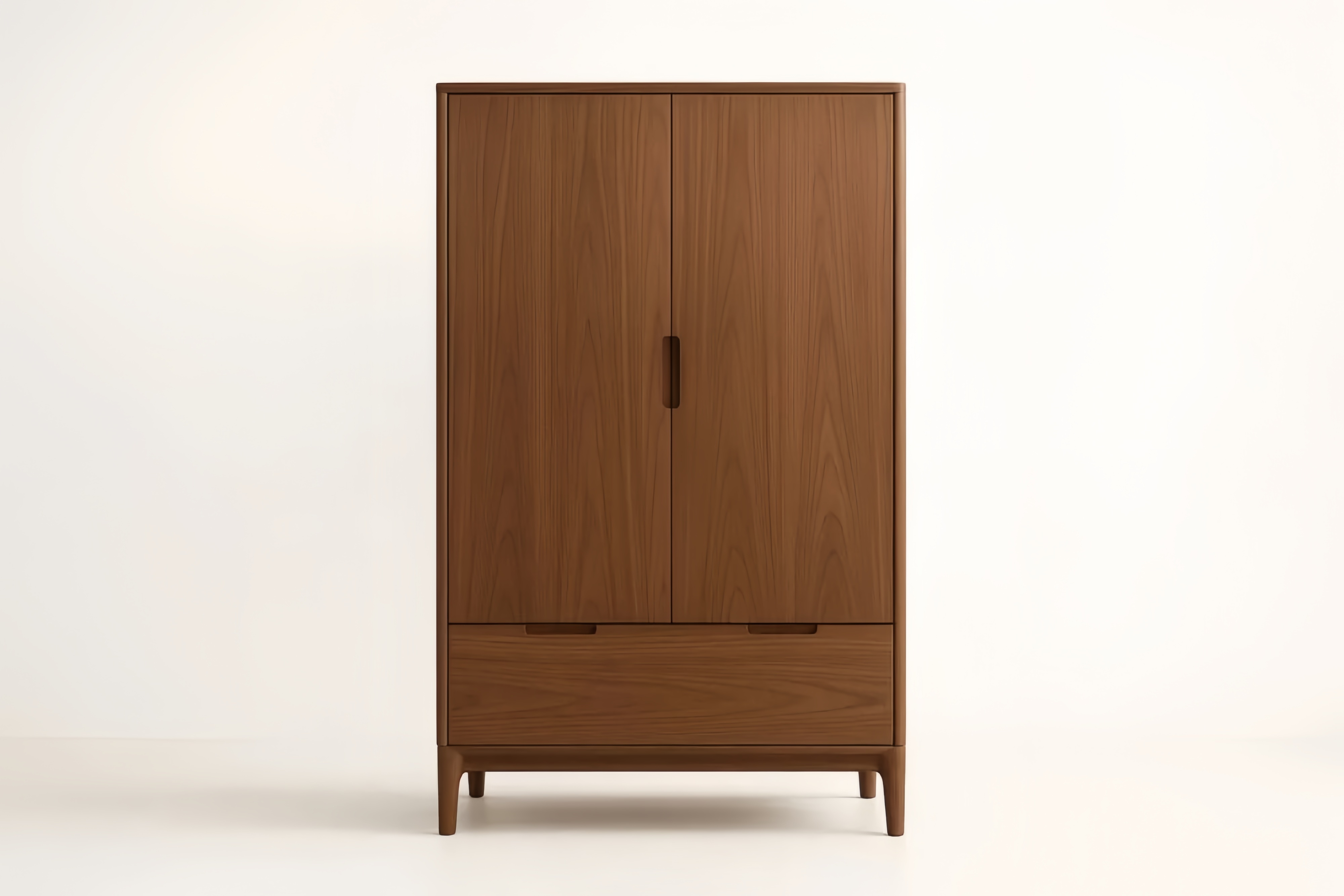 Armadio in legno di noce con ante e cassetto