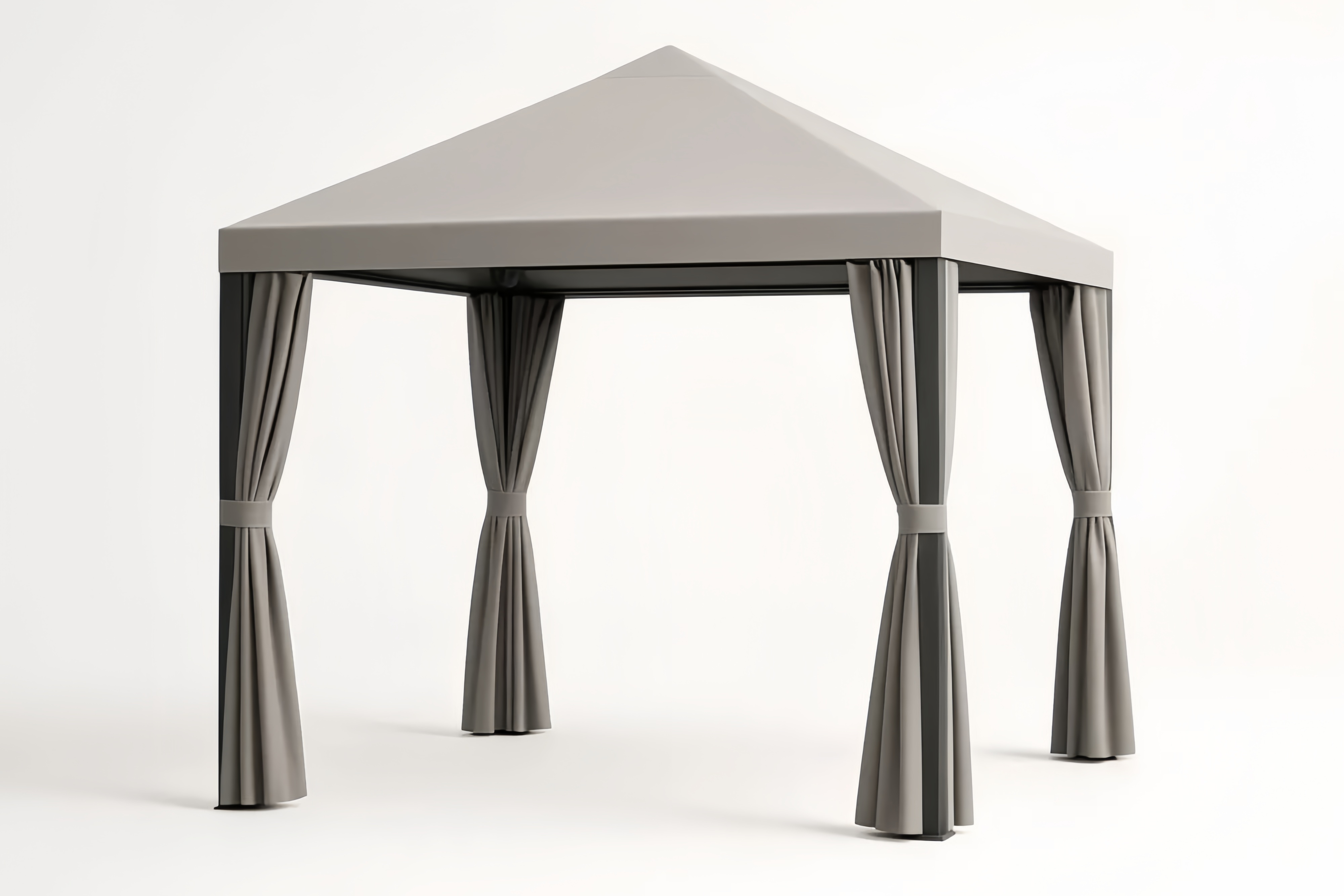 Gazebo da Giardino in Alluminio e Poliestere Grigio