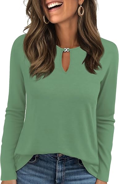 ong Sleeve Shirts for Women Crew Neck Women Long Sleeve Tops Casual Fall Tops Trendy Cute T Shirts Outfits Clothes