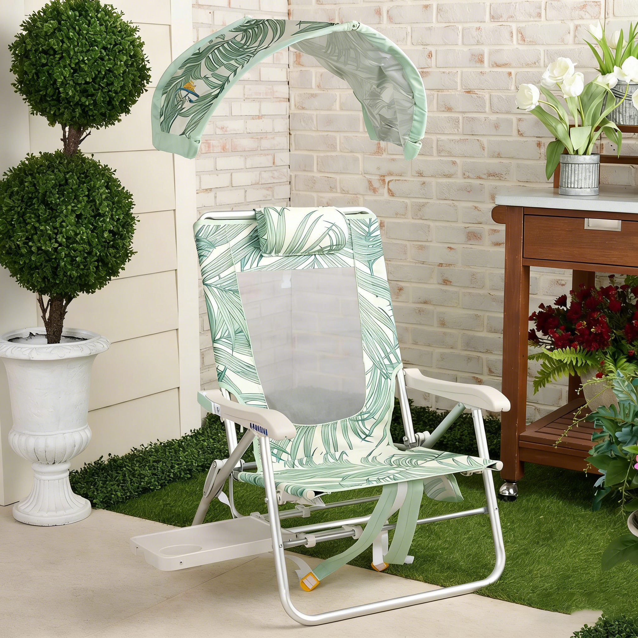 Big Surf Beach Chair with Tray & Sunshade (Buy 2 Freeshipping)