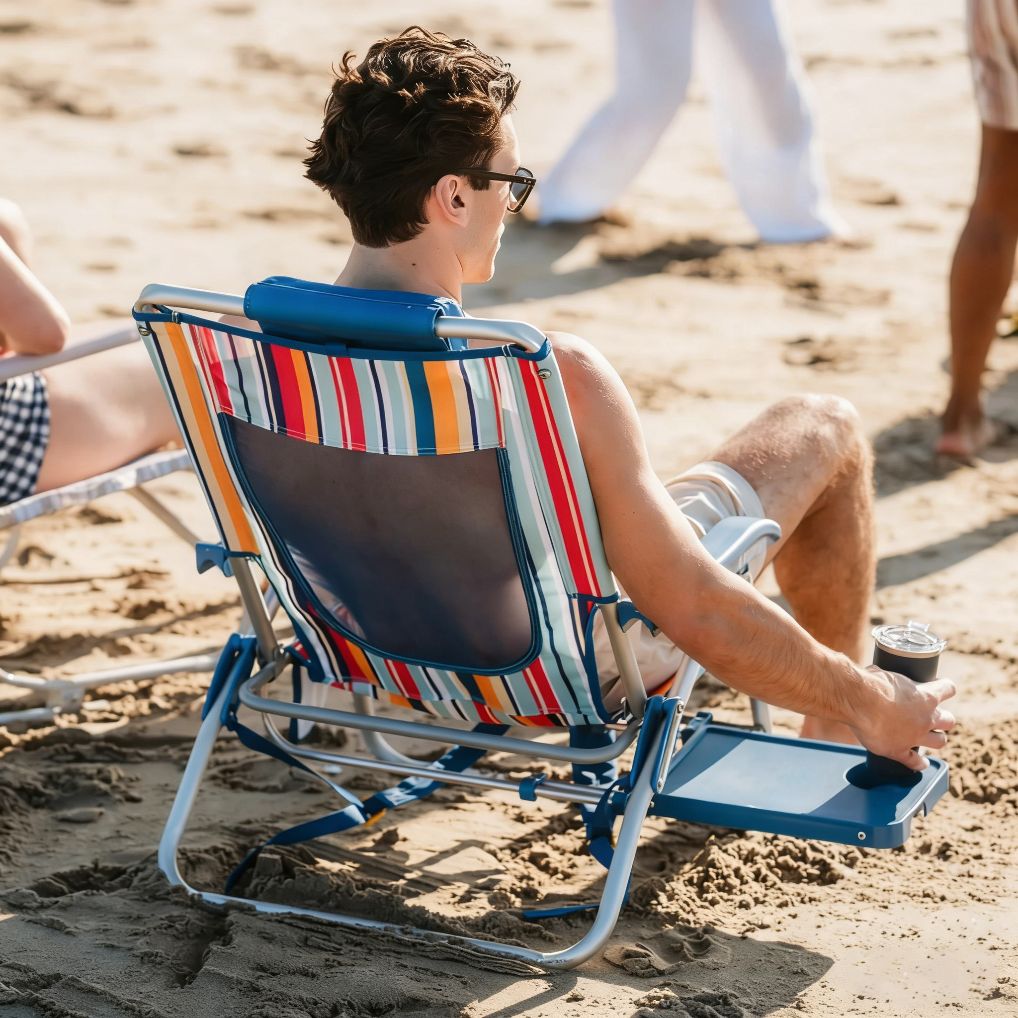 Big Surf Beach Chair with Tray & Sunshade (Buy 2 Freeshipping)
