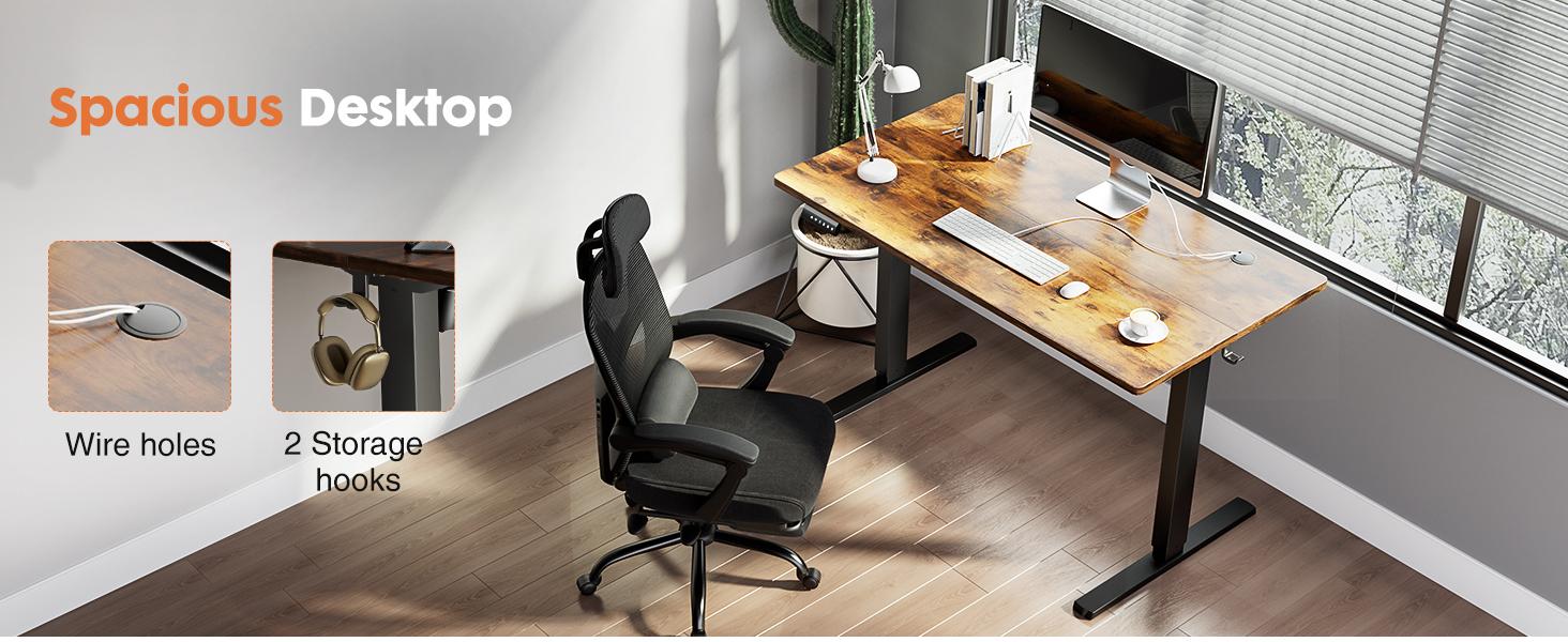 Sweet Furniture Electric Height Adjustable Standing Desk ,Modern Adjust table Sit to Stand Desk Computer Ergonomic Computer Workstation Gifts