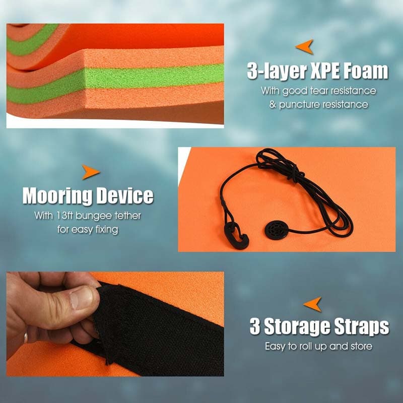 12' x 6' 3 Layer Tear-Resistant XPE Foam Floating Water Pad