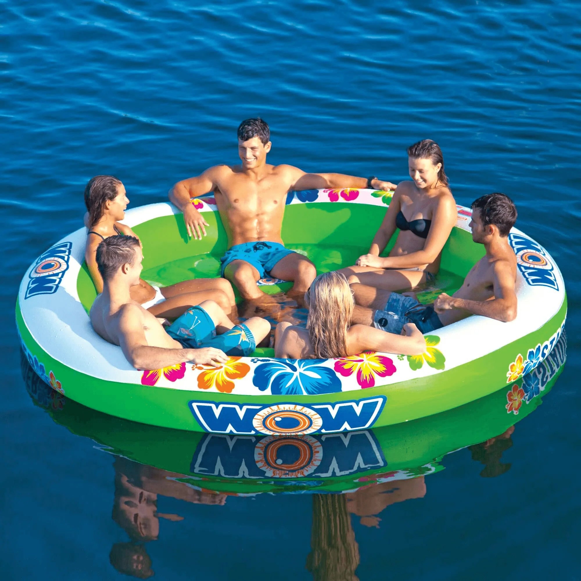 Watersports Floating 6 Person Water Lounge & Island - Stadium Islander W Backrest
