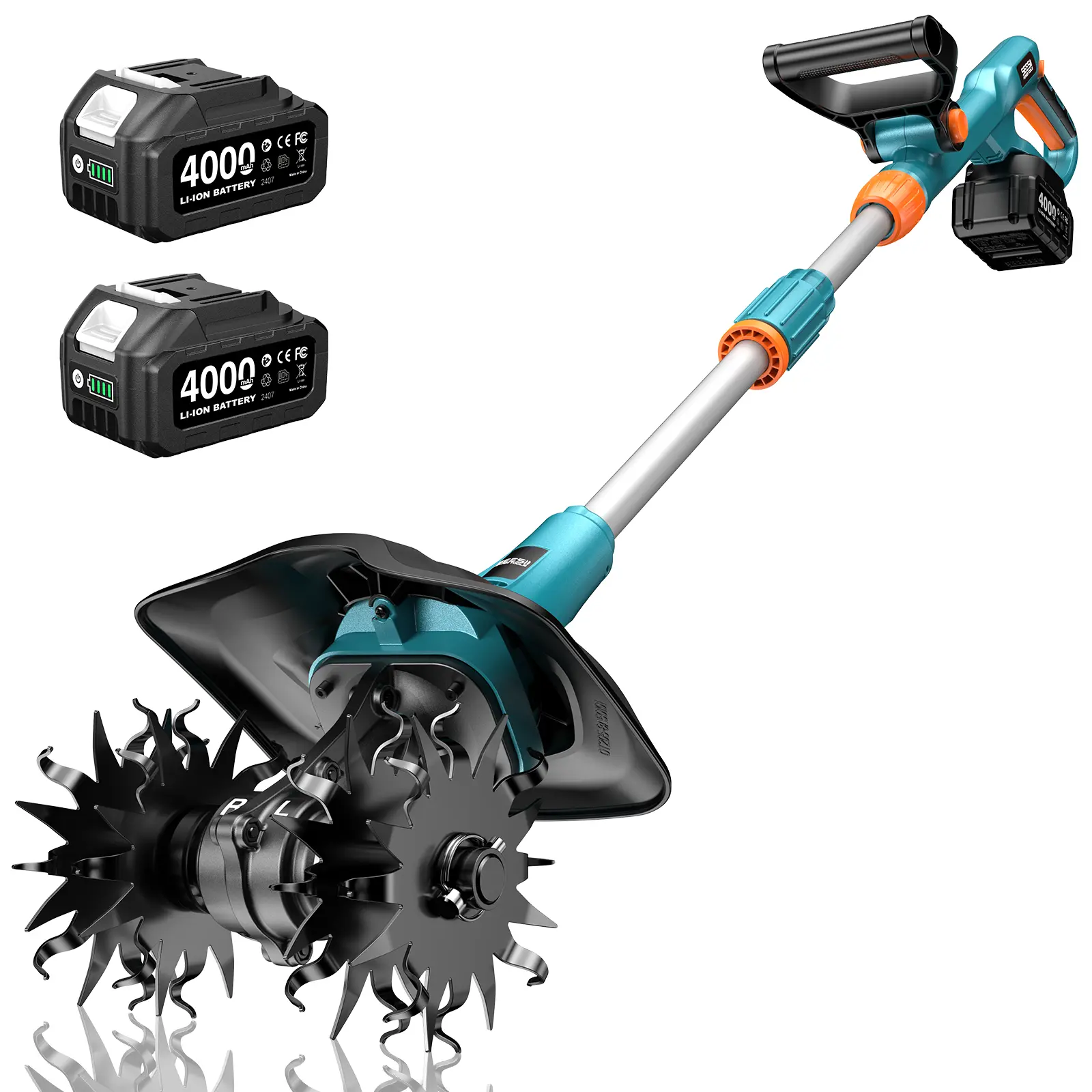 20V Cordless Tiller 4-Blade Gardening Tool