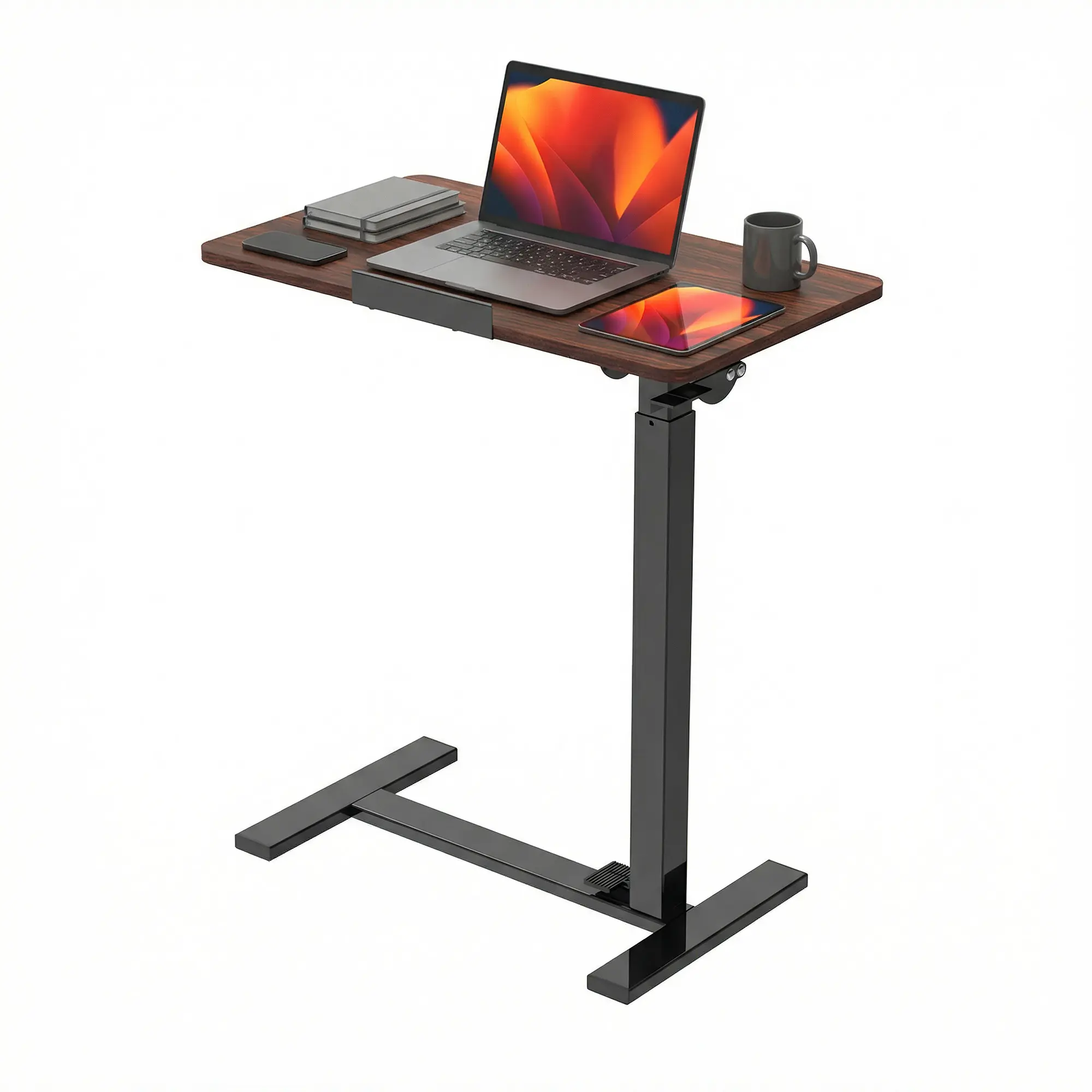 Adjustable Overbed Table with Wheels – Rolling Laptop & Workstation Desk