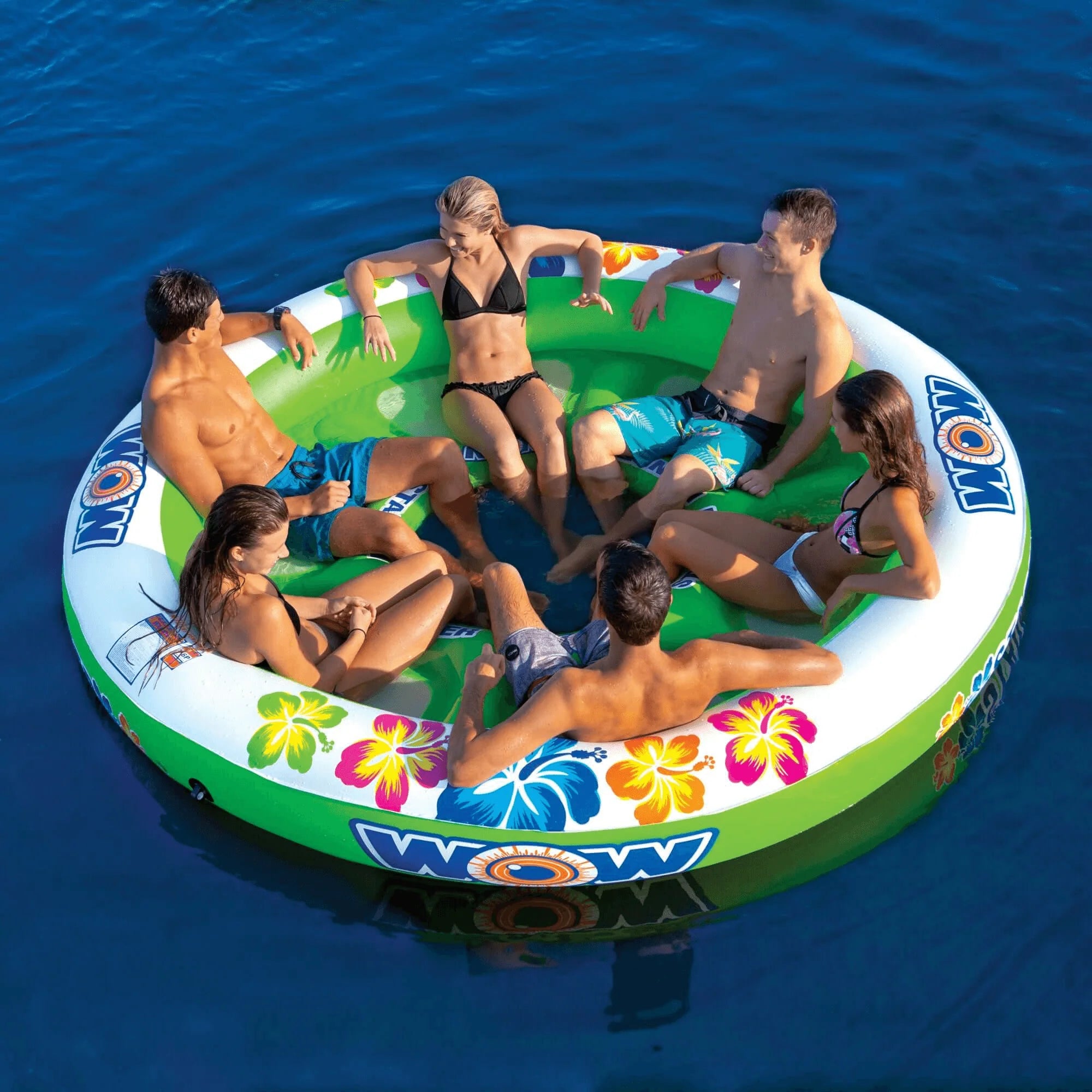 Watersports Floating 6 Person Water Lounge & Island - Stadium Islander W Backrest