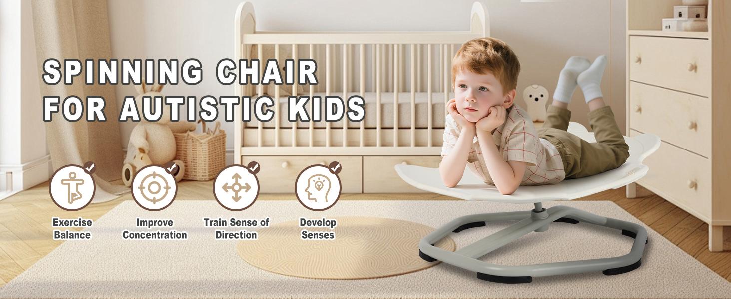 Children's Stress Reduction Toys,Children's Sensory Spinning Toys,Sensory Chair for AutismNon-slip Metal Base,Improve Body Coordination anxiety stress relief toy