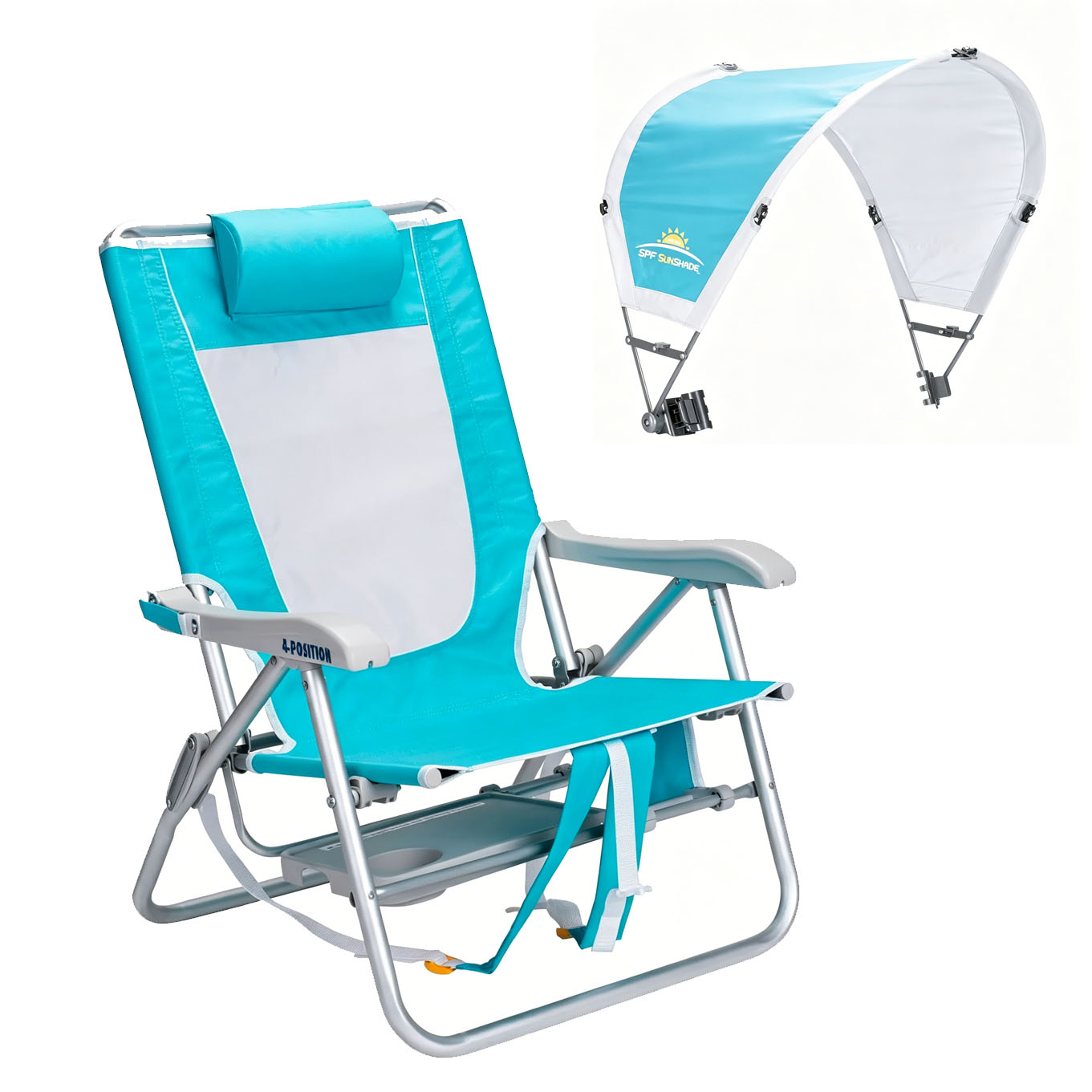 Big Surf Beach Chair with Tray & Sunshade (Buy 2 Freeshipping)