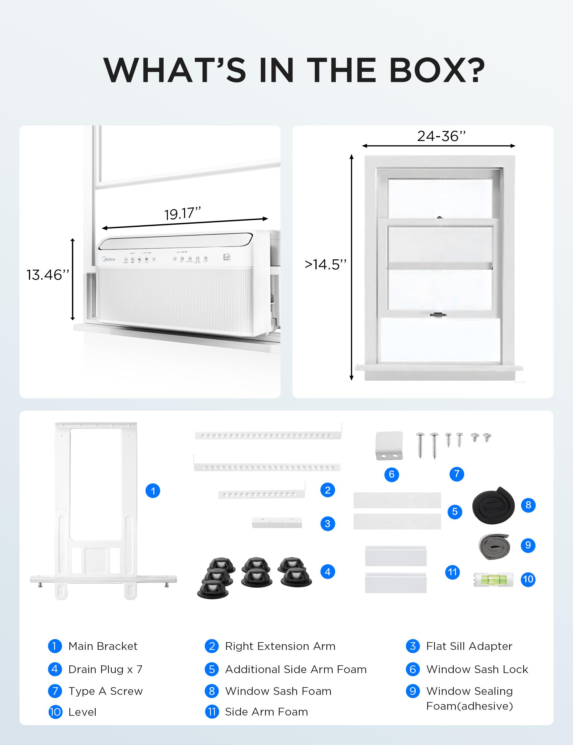 Midea 6K/8K/10K/12K BTU U Shaped Smart Inverter New Window Air Conditioner,  2026 version AC, Cools up to 450 Sq. Ft.,Ultra Quiet with Open Window Flexibility, Works with Alexa/Google Assistant, 35% Energy Savings, Remote Control