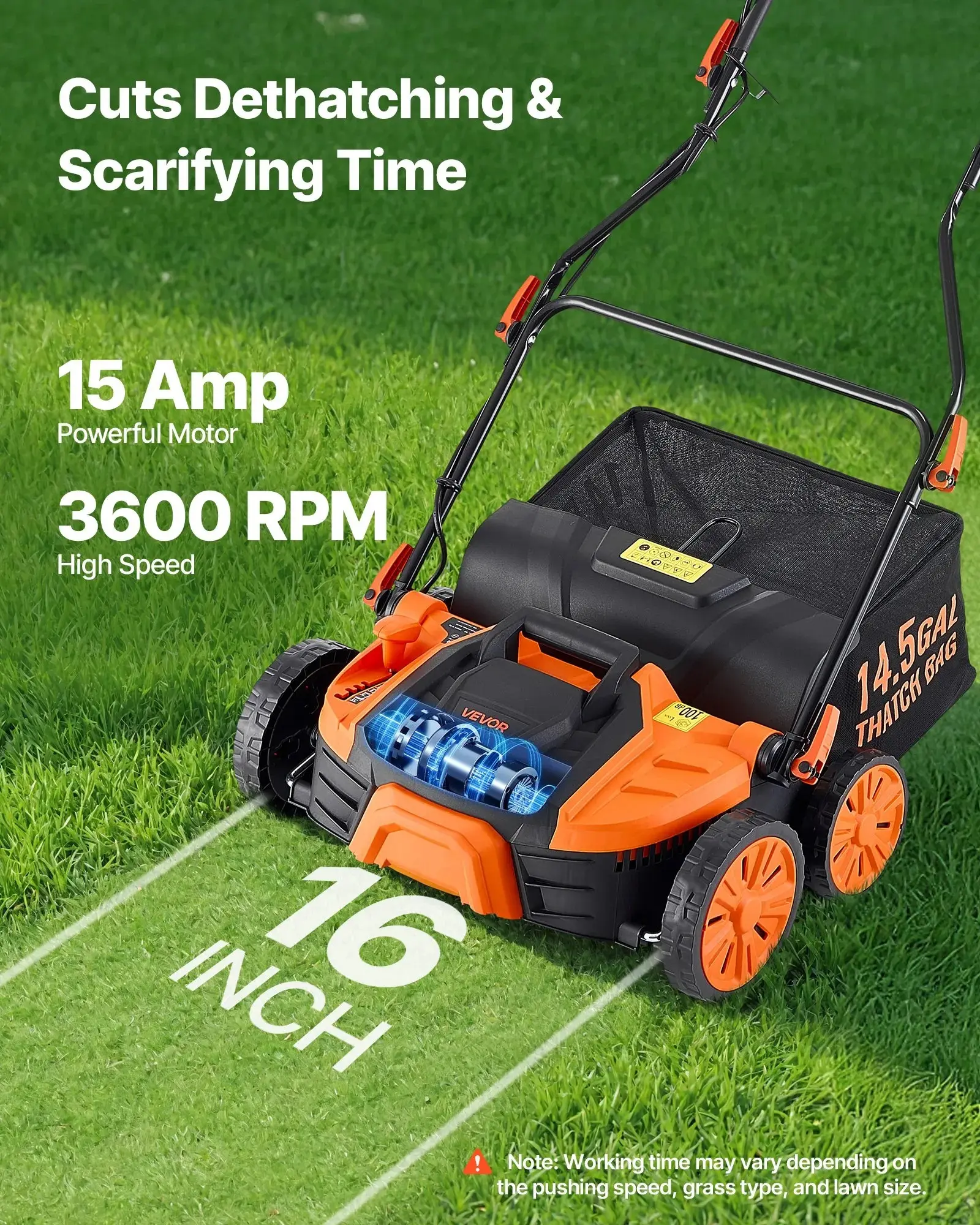 2-in-1 Electric Dethatcher and Scarifier Lawn Dethatcher