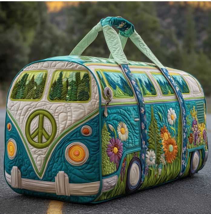 Hippie Van Quilted Duffle Bag