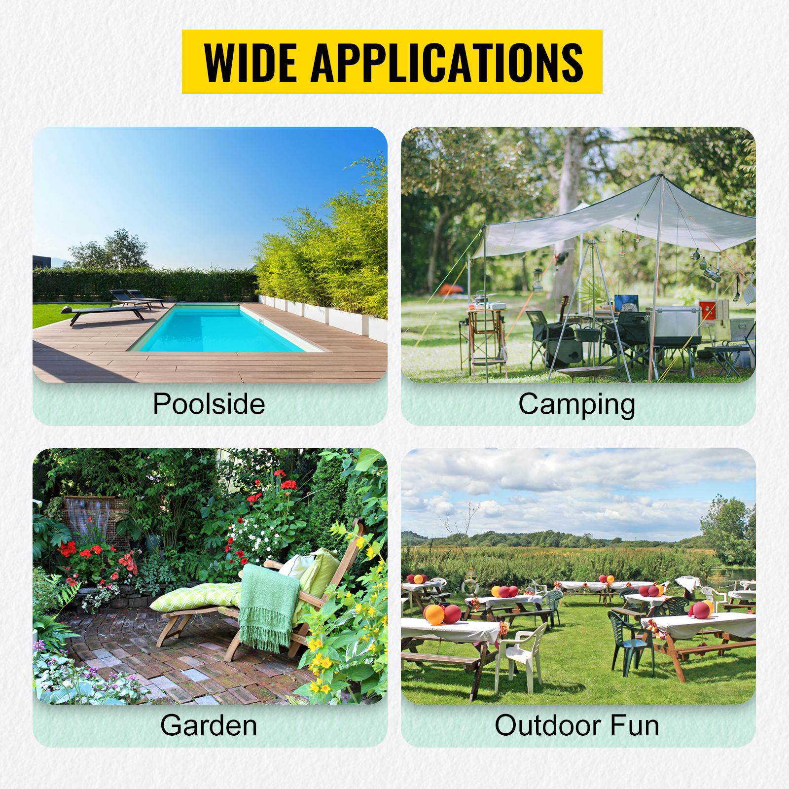 VEVOR Outdoor Storage Box, TikTokShopBlackFriday, 100/150/230 Gallon Waterproof PE Tarpaulin Deck Box w/Galvanized Frame, All-Weather Protection & Portable, for Camping, Garden, Poolside, and Yard, Black & Green Organiser