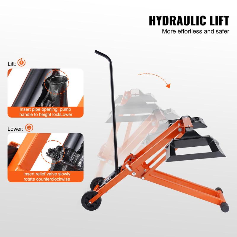 Lawn Mower Lift with Hydraulic Jack, 500 Lbs Weight Capacity