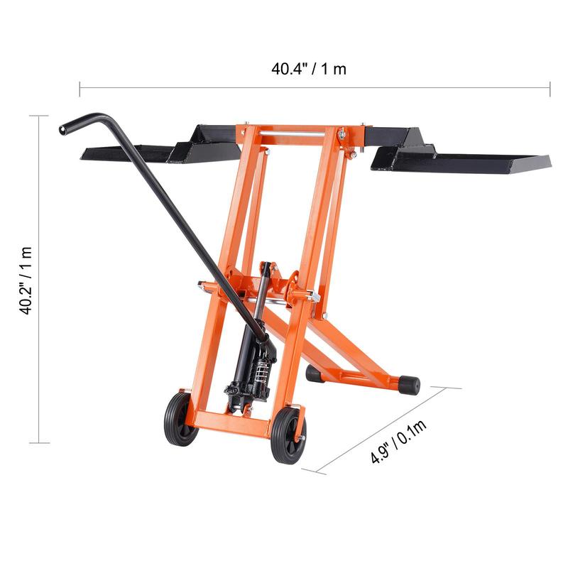 Lawn Mower Lift with Hydraulic Jack, 500 Lbs Weight Capacity