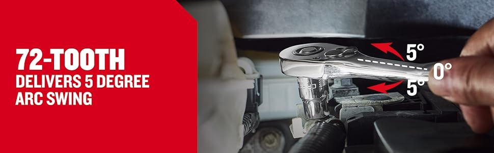 72-Tooth Delivers 5 Degree Arc Swing