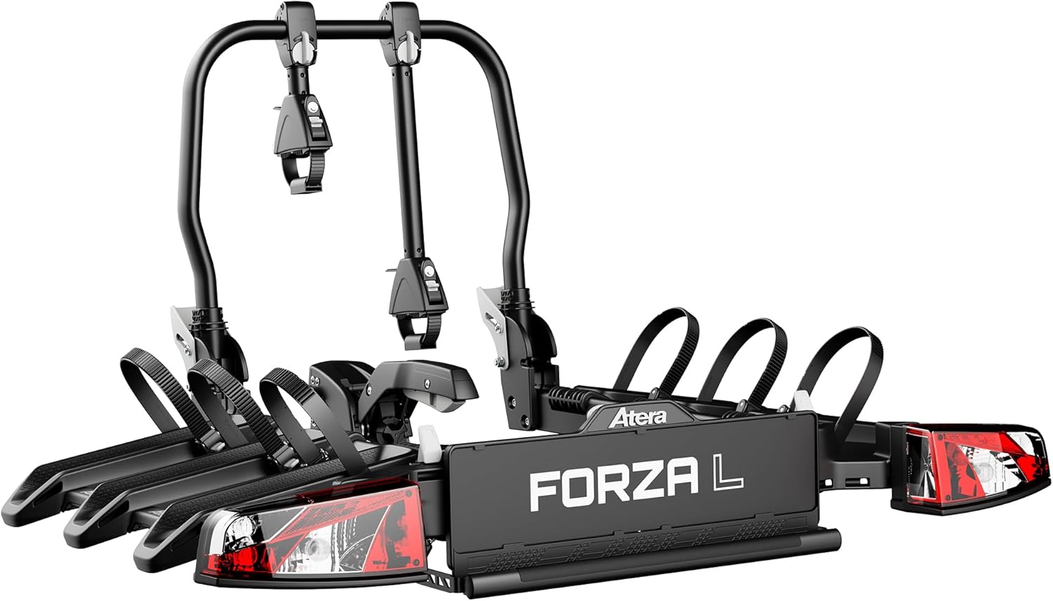Forza L 022801 Rear Bicycle Carrier with Rear Lights Foldable for 3 Bicycles or Heavy Electric Bikes Black