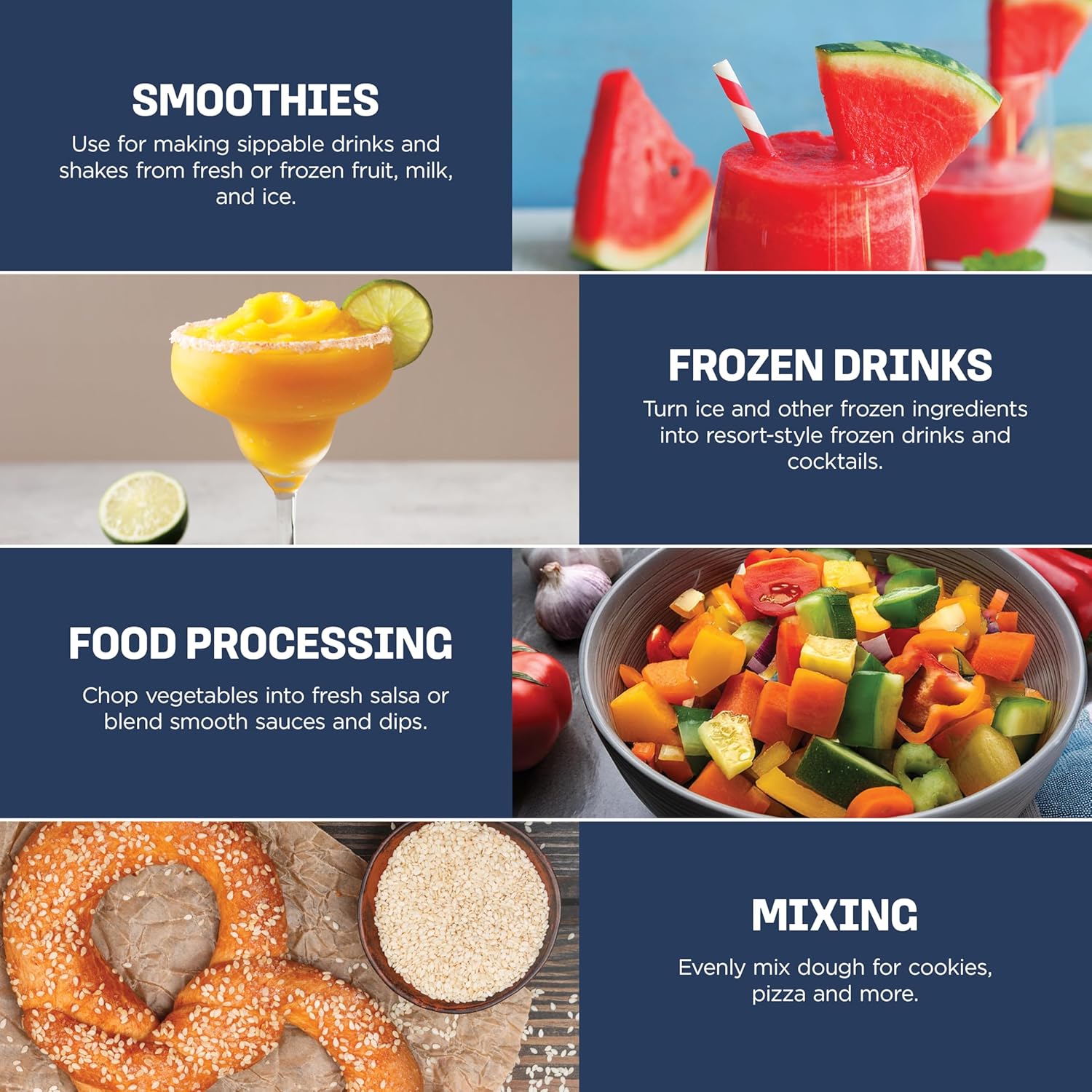 BL770 Mega Kitchen System, 1500W, 4 Functions for Smoothies, Processing, Dough, Drinks & More