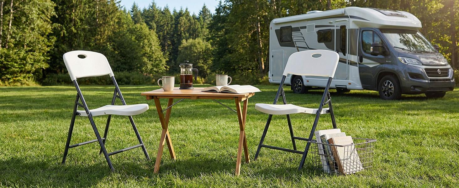 【Value】Folding Chairs with Ergonomic Back, Heavy Duty Plastic Stackable Portable Folding Chairs, Weight Capacity 330 Lbs, For Home, Office, Party, Wedding, Patio, Garden, Indoor Outdoor