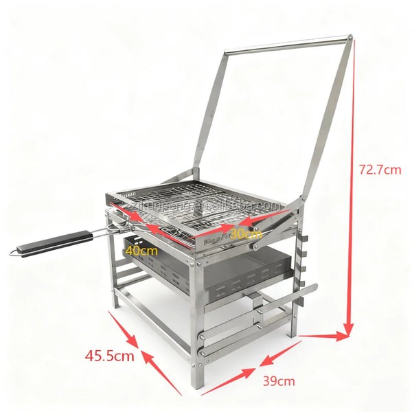 Adjustable Charcoal Rotating Grill