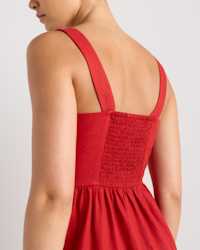 100% European Linen Fit & Flare Midi Dress