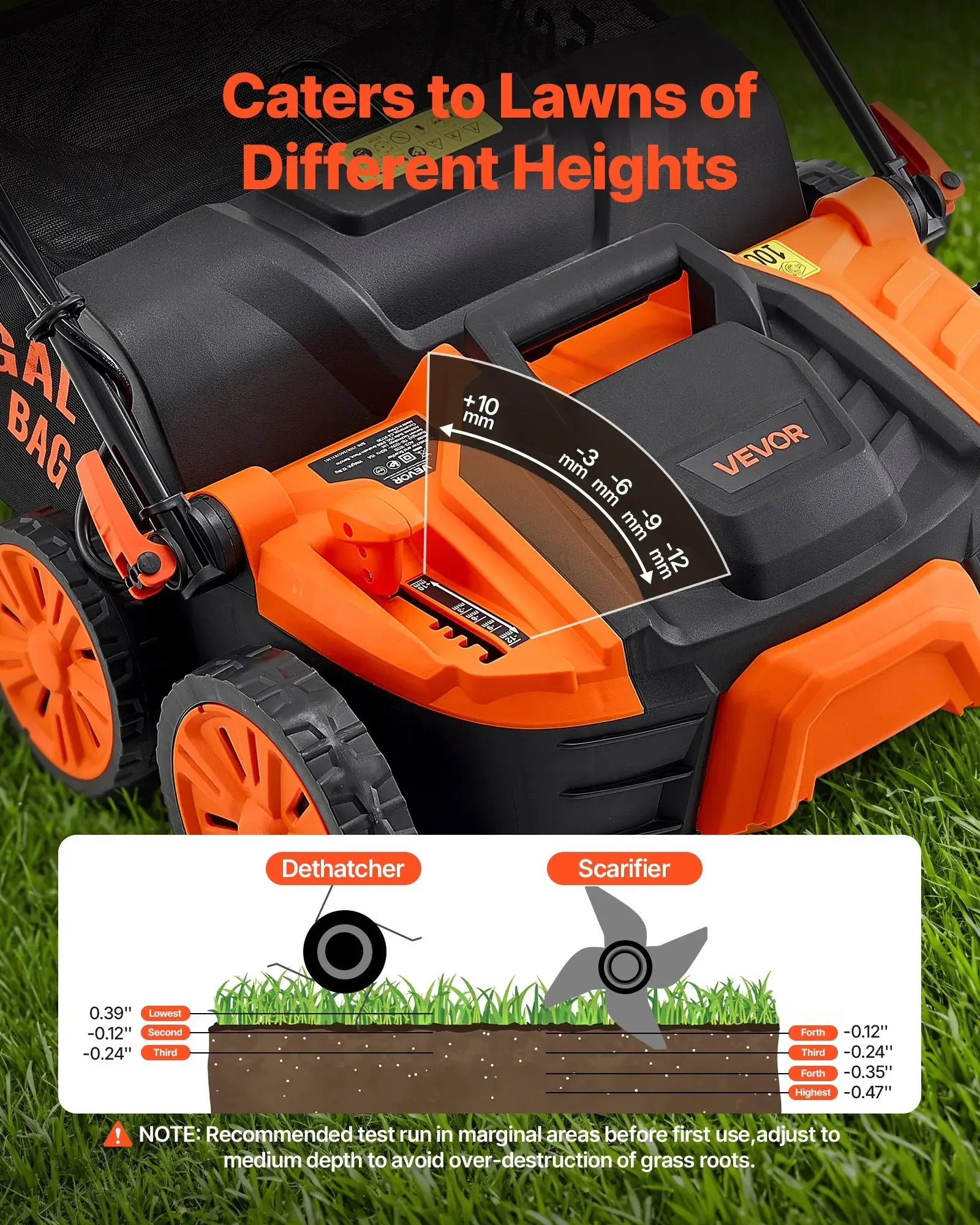 2-in-1 Electric Dethatcher and Scarifier Lawn Dethatcher