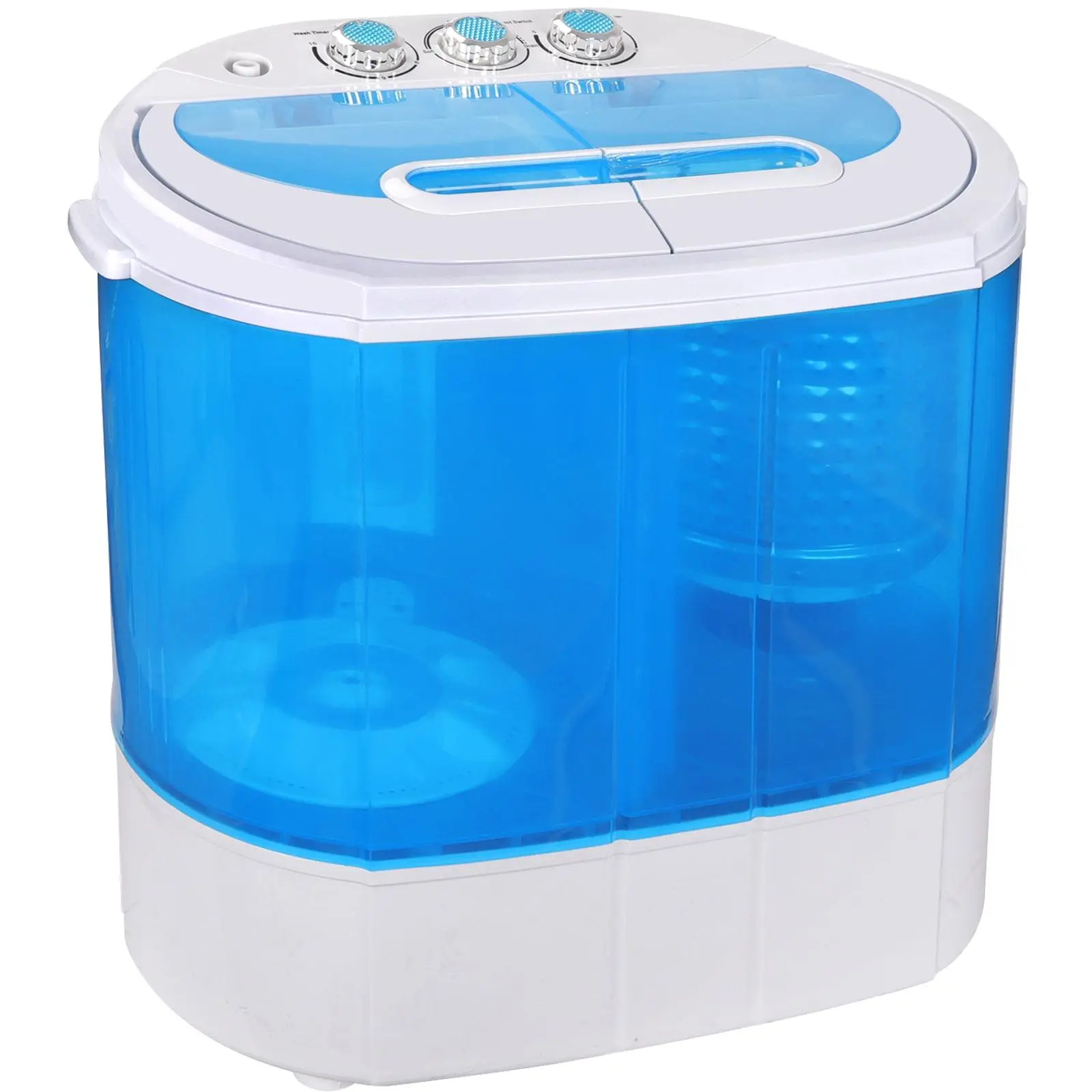 Mini Small Size Portable Twin Tube Single Bucket Washing Machine – Compact Washer and Spin Dryer 