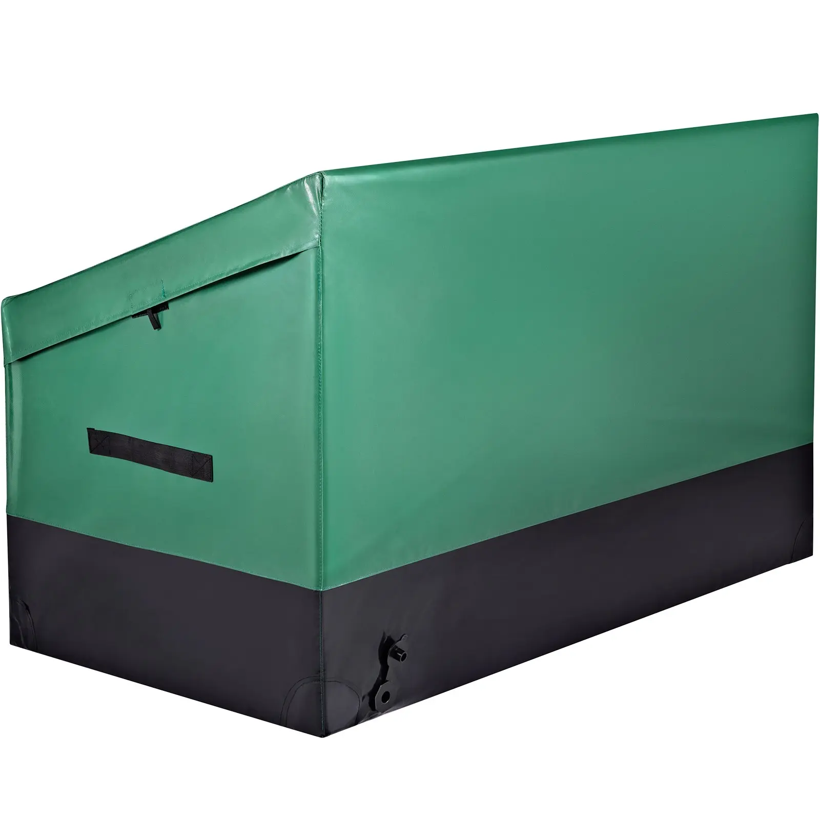 Outdoor Storage Box, TikTokShopBlackFriday, 100/150/230 Gallon Waterproof PE Tarpaulin Deck Box w/Galvanized Frame, All-Weather Protection & Portable, for Camping, Garden, Poolside, and Yard, Black & Green Organiser