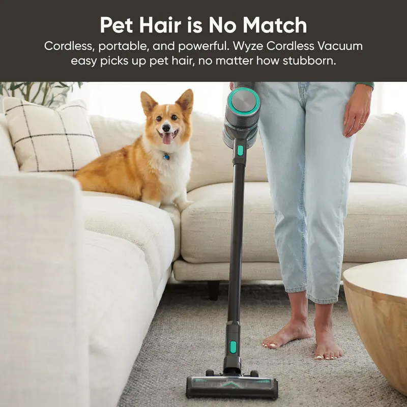 Wyze Cordless Vacuum S – Lightweight, Rechargeable Stick Vacuum with 20,000Pa Suction for Home, Car, and Floors