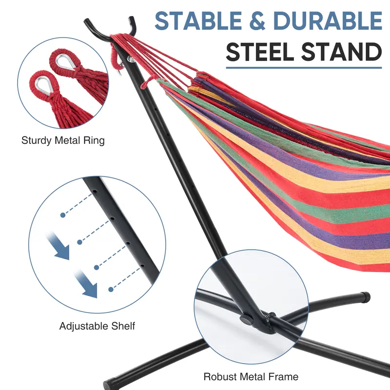 Portable Hammock with Steel Frame, 450lbs Capacity, Easy Assembly & Carrying Bag