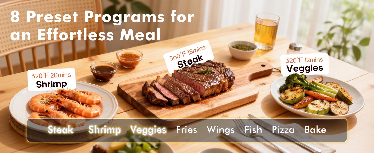 Sweetcrispy 6.34QT Air Fryer with Window 8 Food Presets 400&deg;F Max Heat 90-Min Timer Nonstick Dishwasher-Safe Basket for Air Fry Roast Reheat Bake Stainless Steel