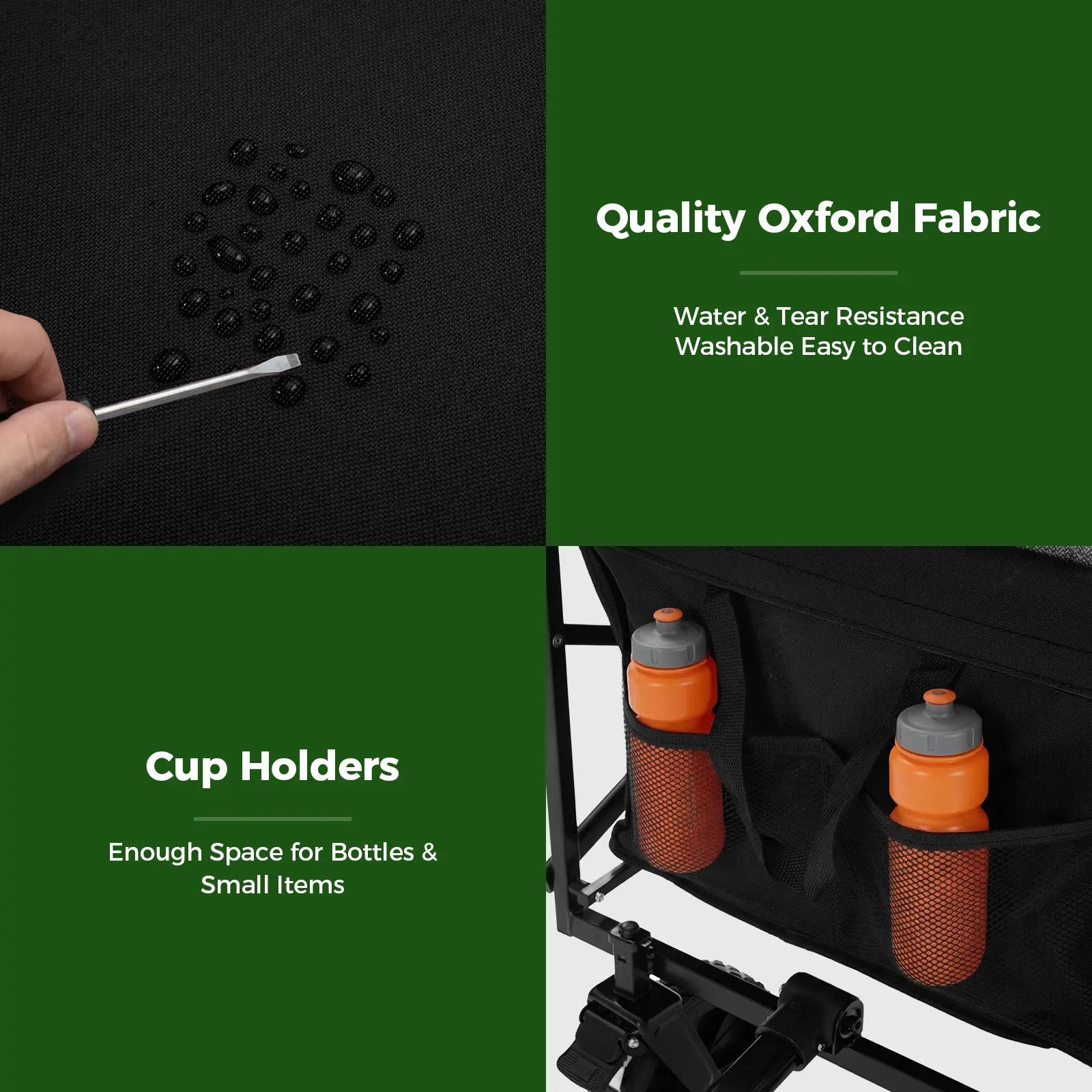 Collapsible Wagon Cart – 102L Heavy Duty, 330 lbs Capacity with Wheels & Flexible Handle for Sports, Grocery, Garden & Camping