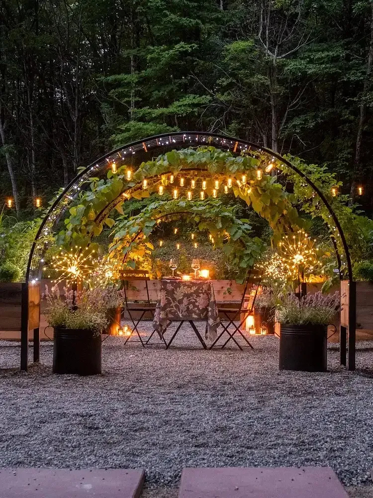 8' X 2' x 4' Self-Watering Eco-Stained Elevated Planter Box+ Arch Trellis