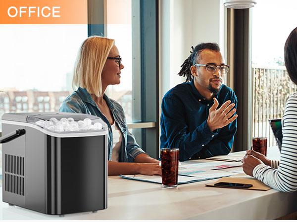 【Deal】SweetFurniture Countertop Ice Maker Machine, Basket and Handle, 9 Cubes in 6 Mins, 26.5lbs/24Hrs, 2 Sizes of Bullet Kitchen Utensils