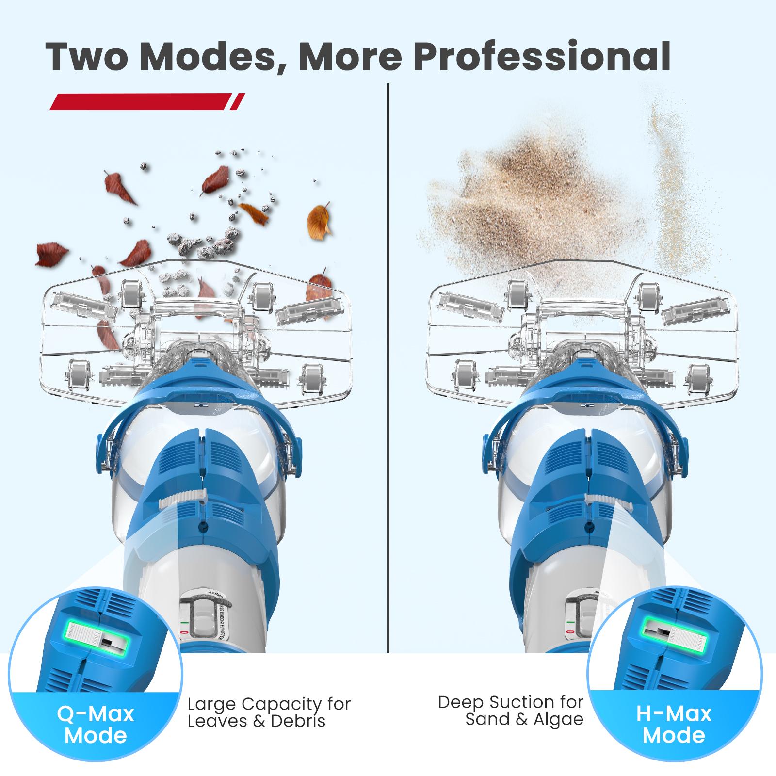 【Spring Cleaning】Enhulk New Upgrade PC18 Pool Vacuum for Above Ground Pool with Telescopic Pole, Running time up to 1H, Handheld Design with Powerful Suction up to 18.5 gallon/min Ideal for Leaves, Debris