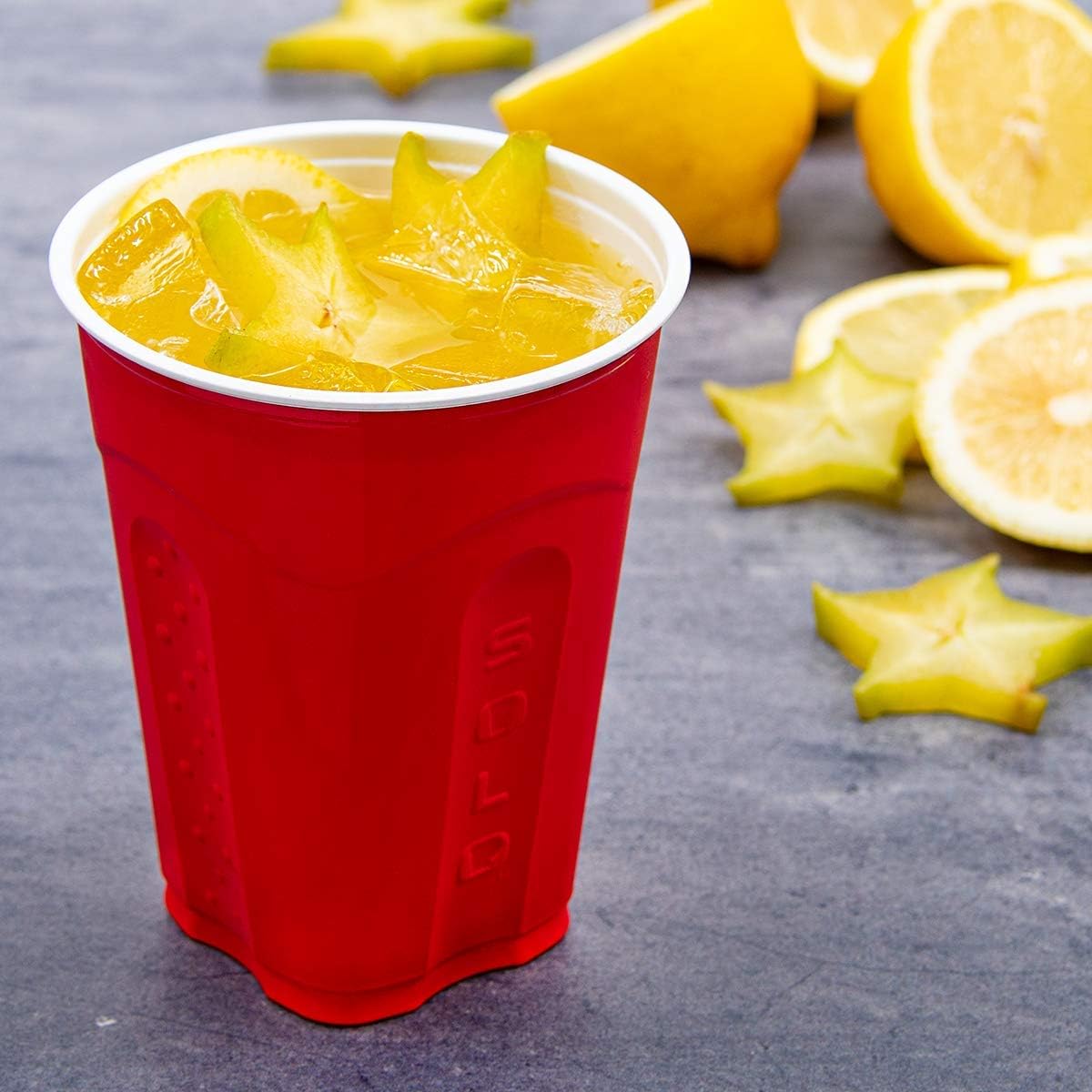 Cup Company Red Squared Plastic Party, 18 Ounce, 200 Count, 50 Count (Pack of 4)