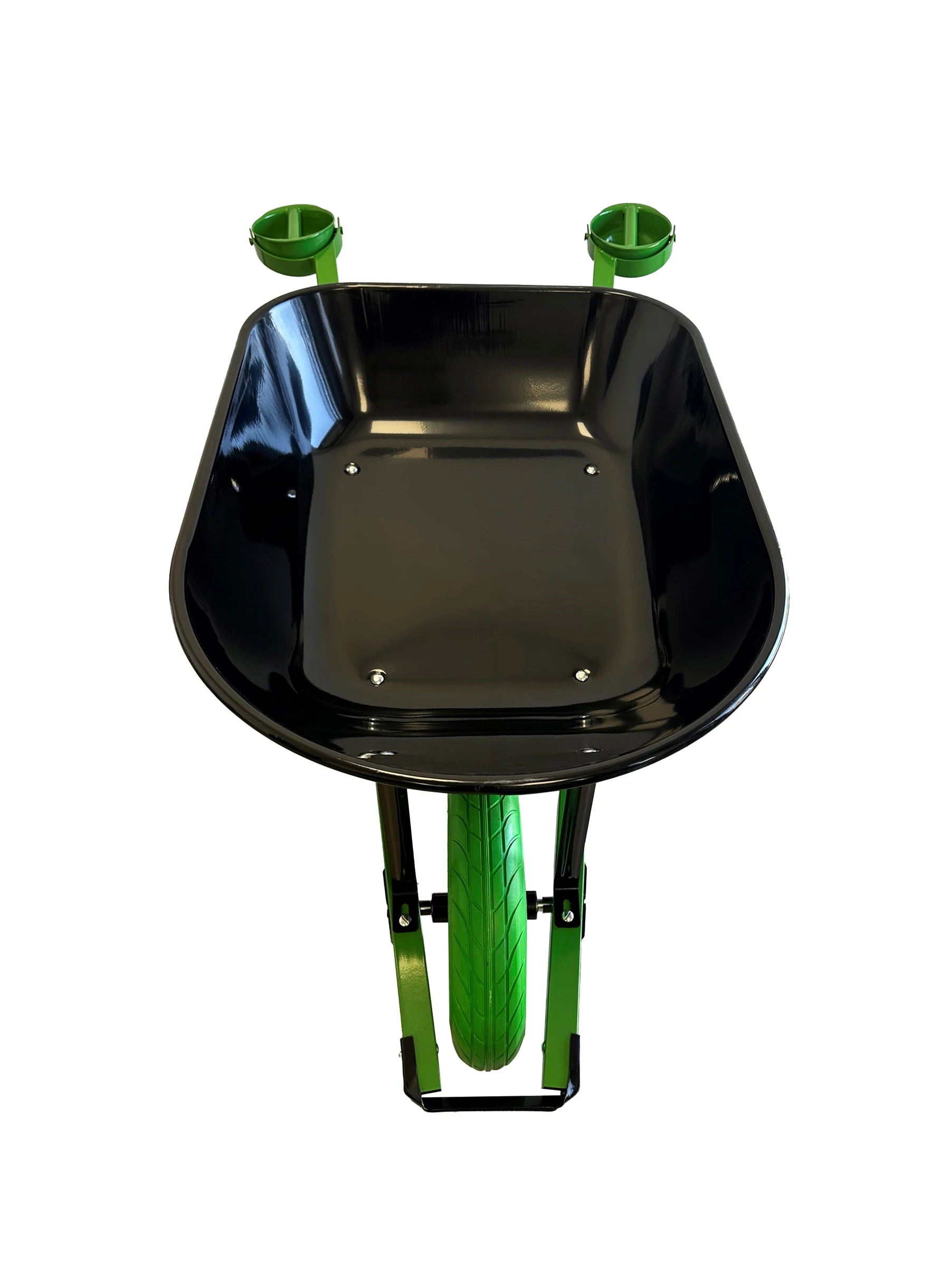 Single-wheel steel hand truck with puncture-resistant tires