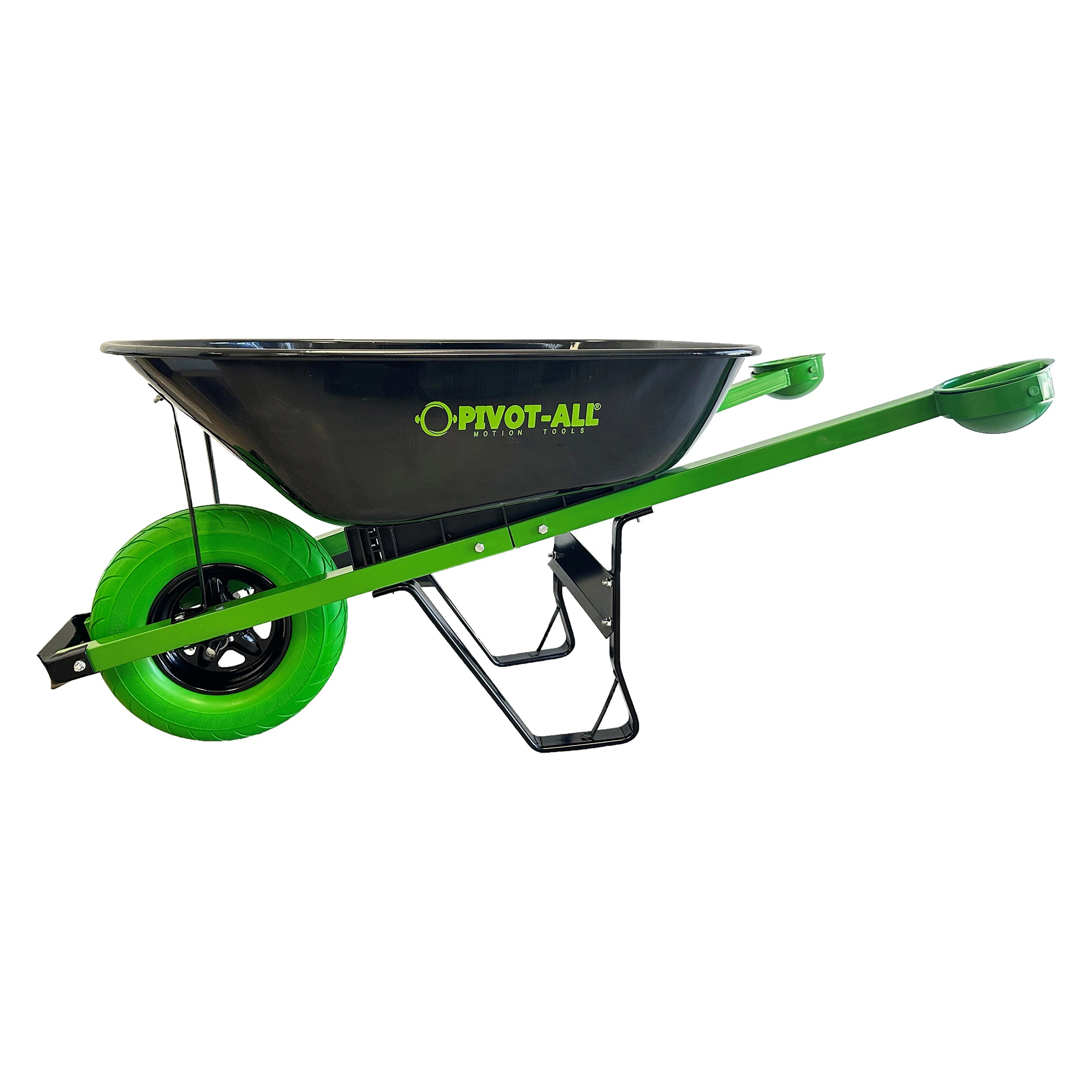 Single-wheel steel hand truck with puncture-resistant tires