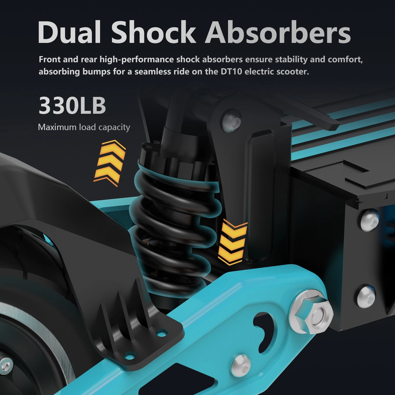DT10 Electric Scooter 1400W 31 MPH 48V 16Ah Disc Brake Commuter Full Suspension