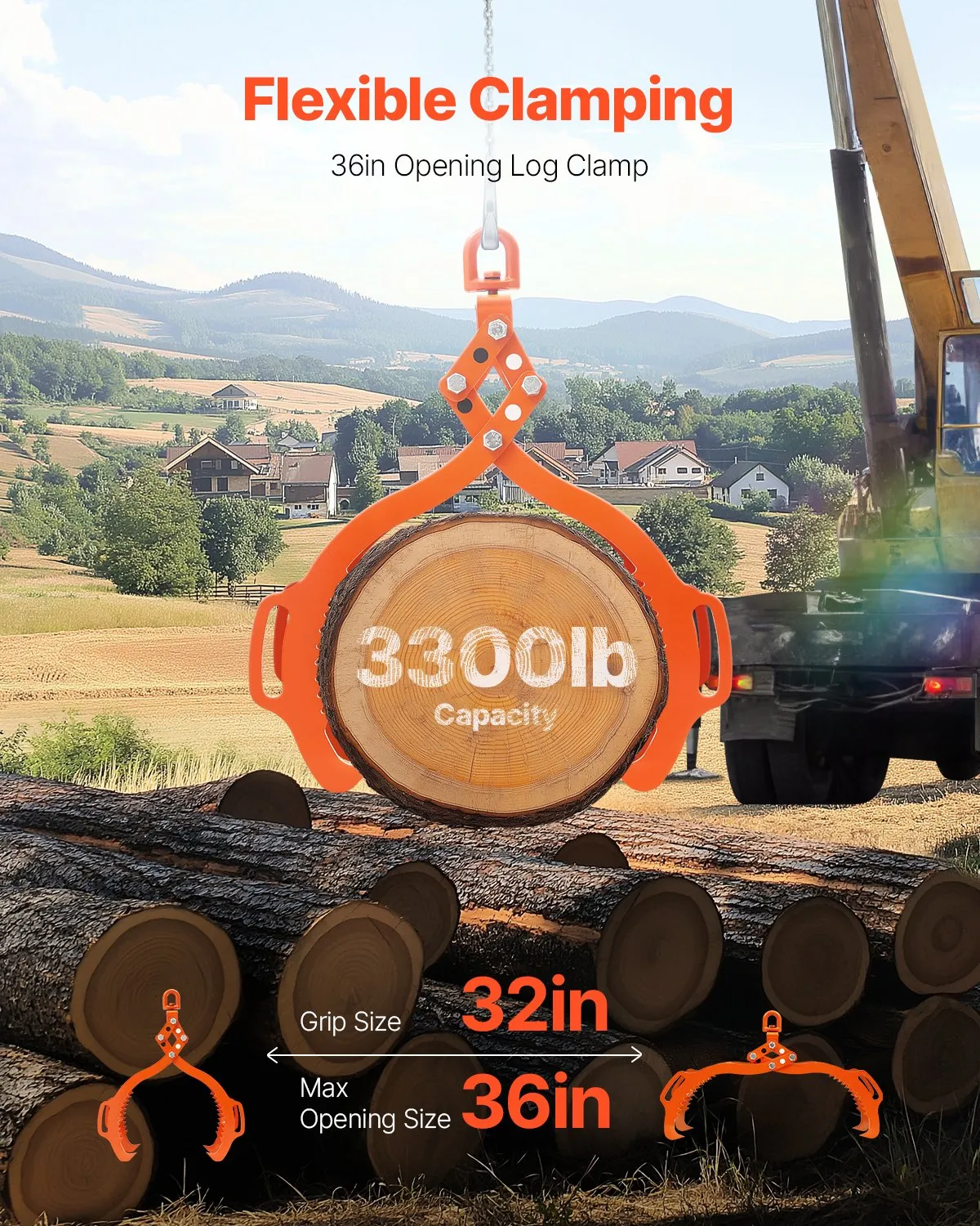 36in Log Lifting Tongs