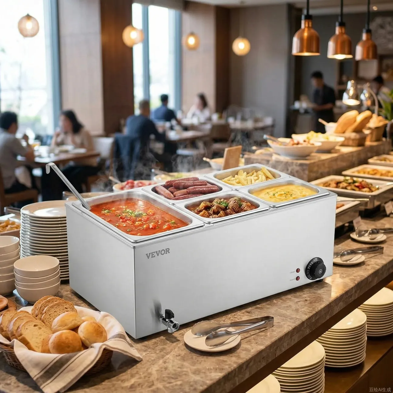 6-Pan Commercial Food Warmer