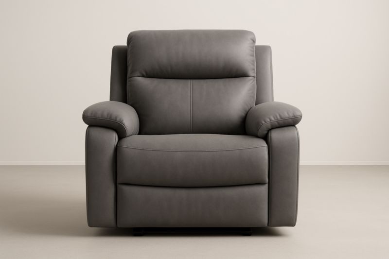 Fauteuil en cuir synthétique gris 102 cm x 94 cm x 93 cm